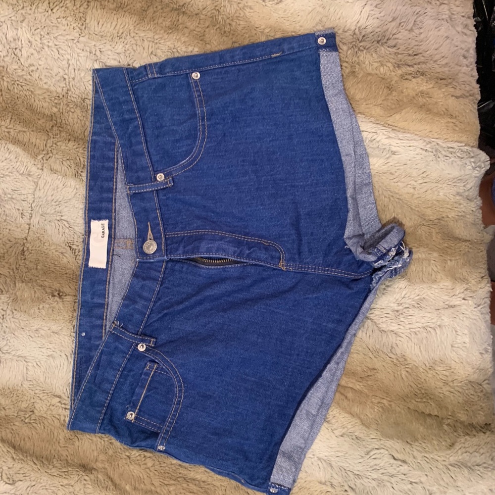 Blue denim shorts